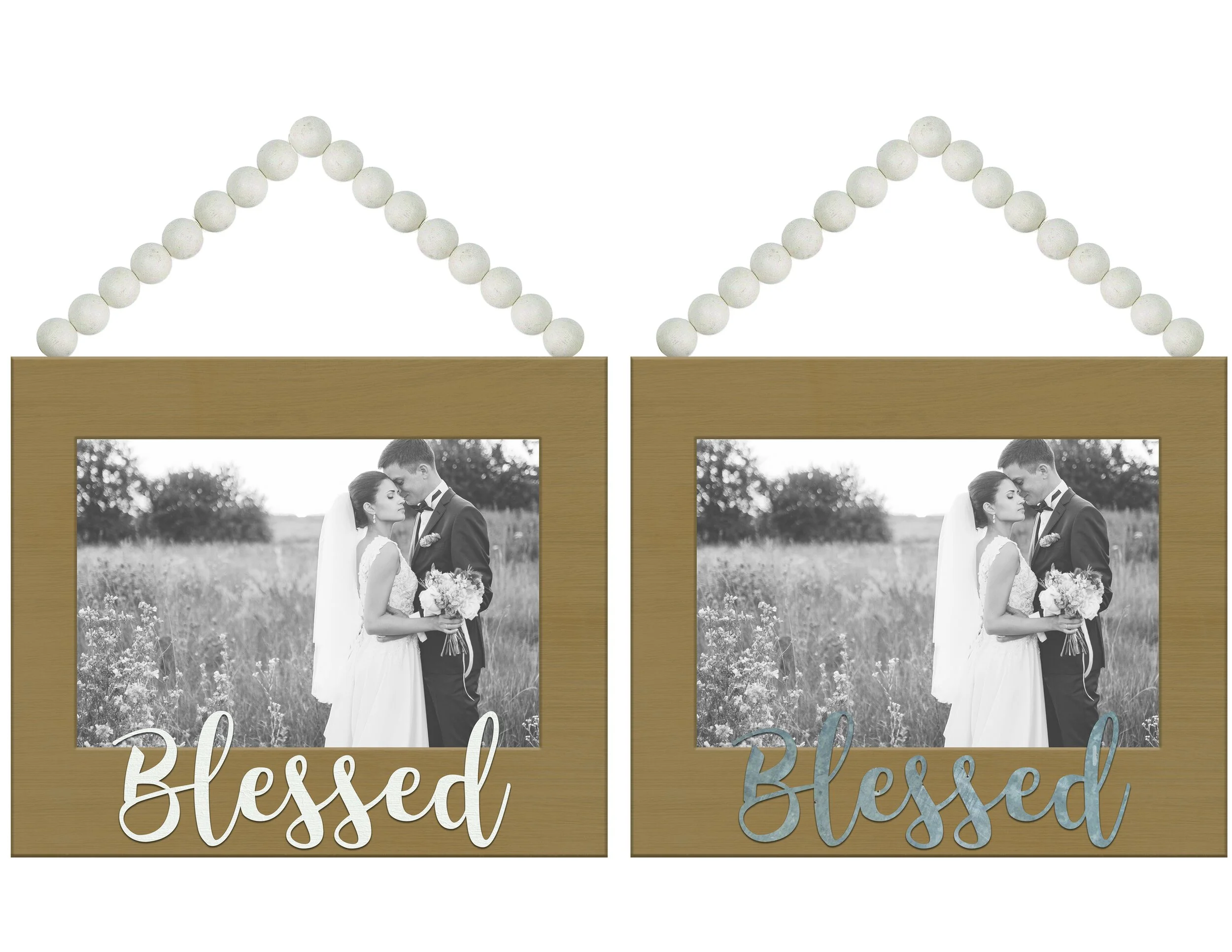 custom blessed frame with wooden beads.jpg