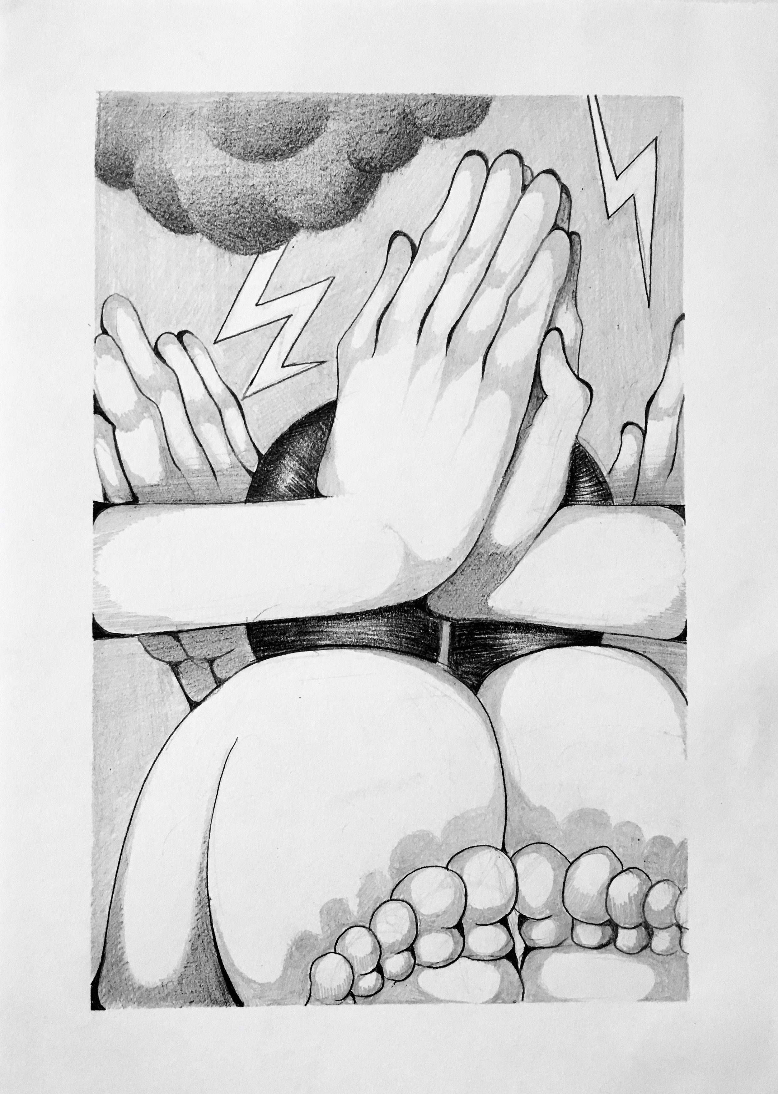  Prayer  2020  Graphite on paper  8.5” x 5.5” 