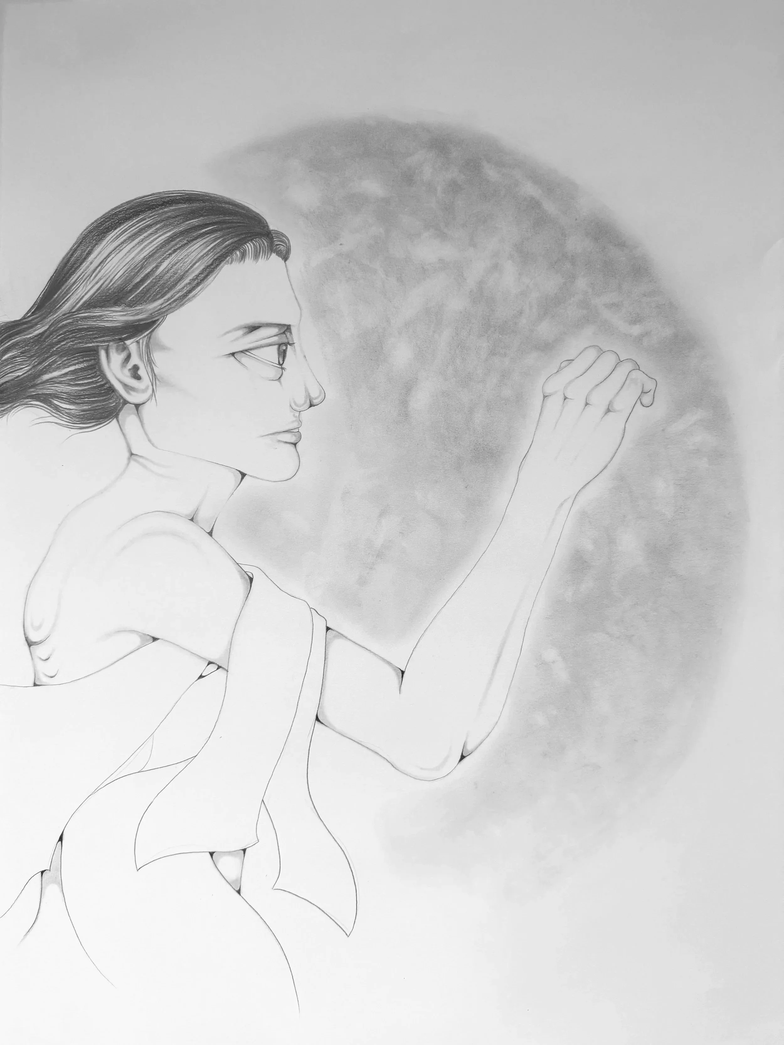   Protection   2026  Graphite on paper  24” x 18” 