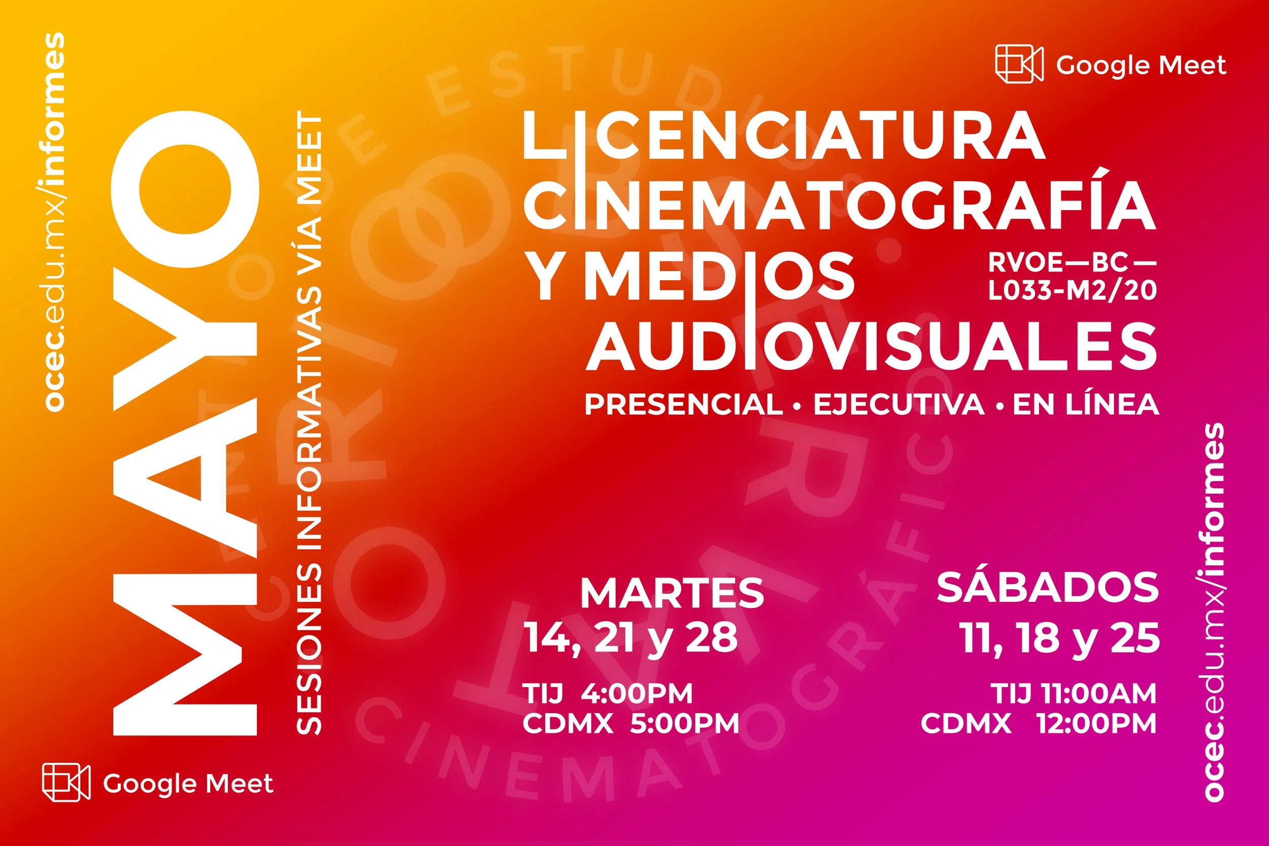 Sesiones Informativas para la Licenciatura en Cinematografía y Medios Audiovisuales (Copy)