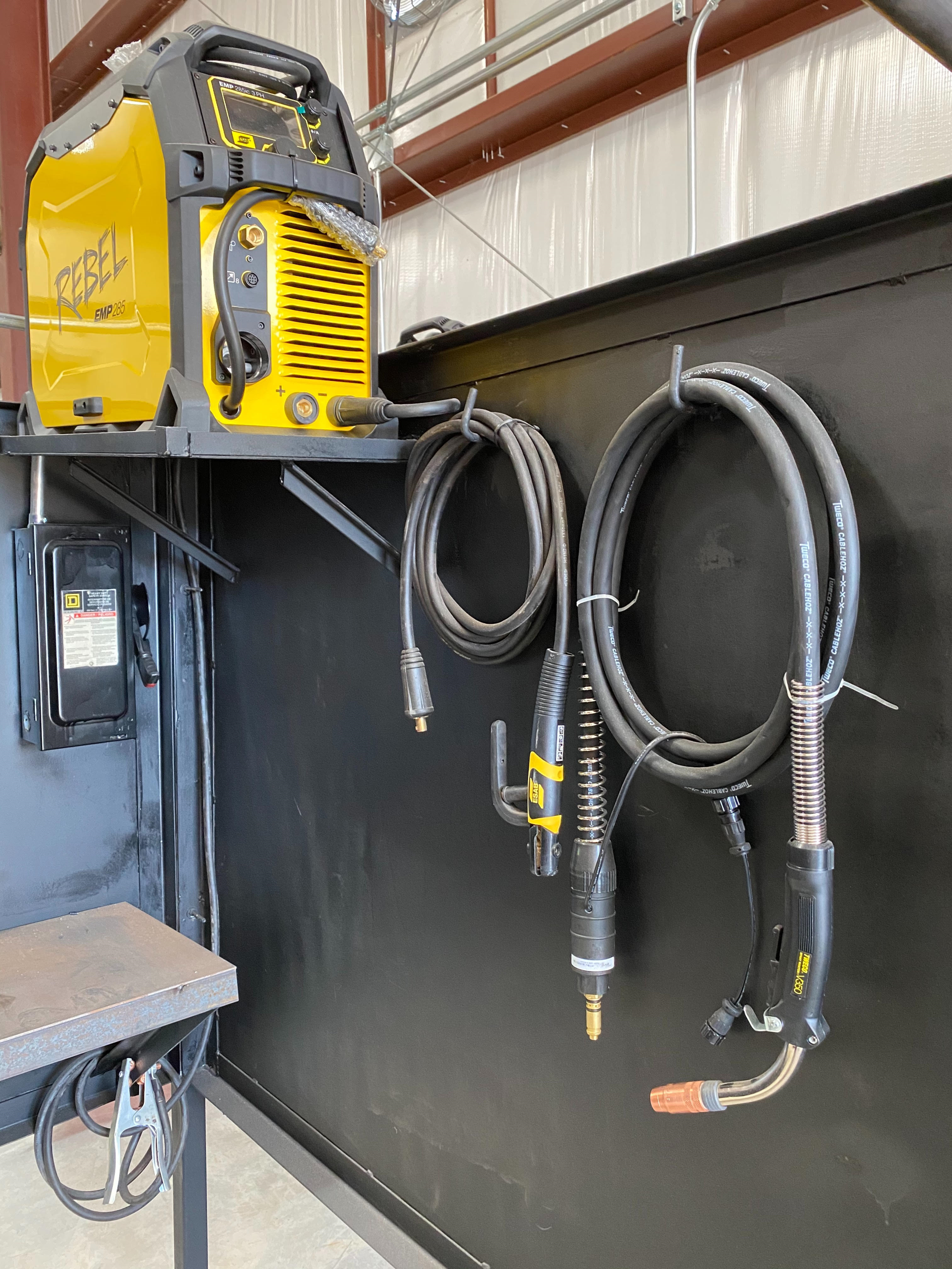    One of our many welding booths containing new equipment from&nbsp;ESAB. 
