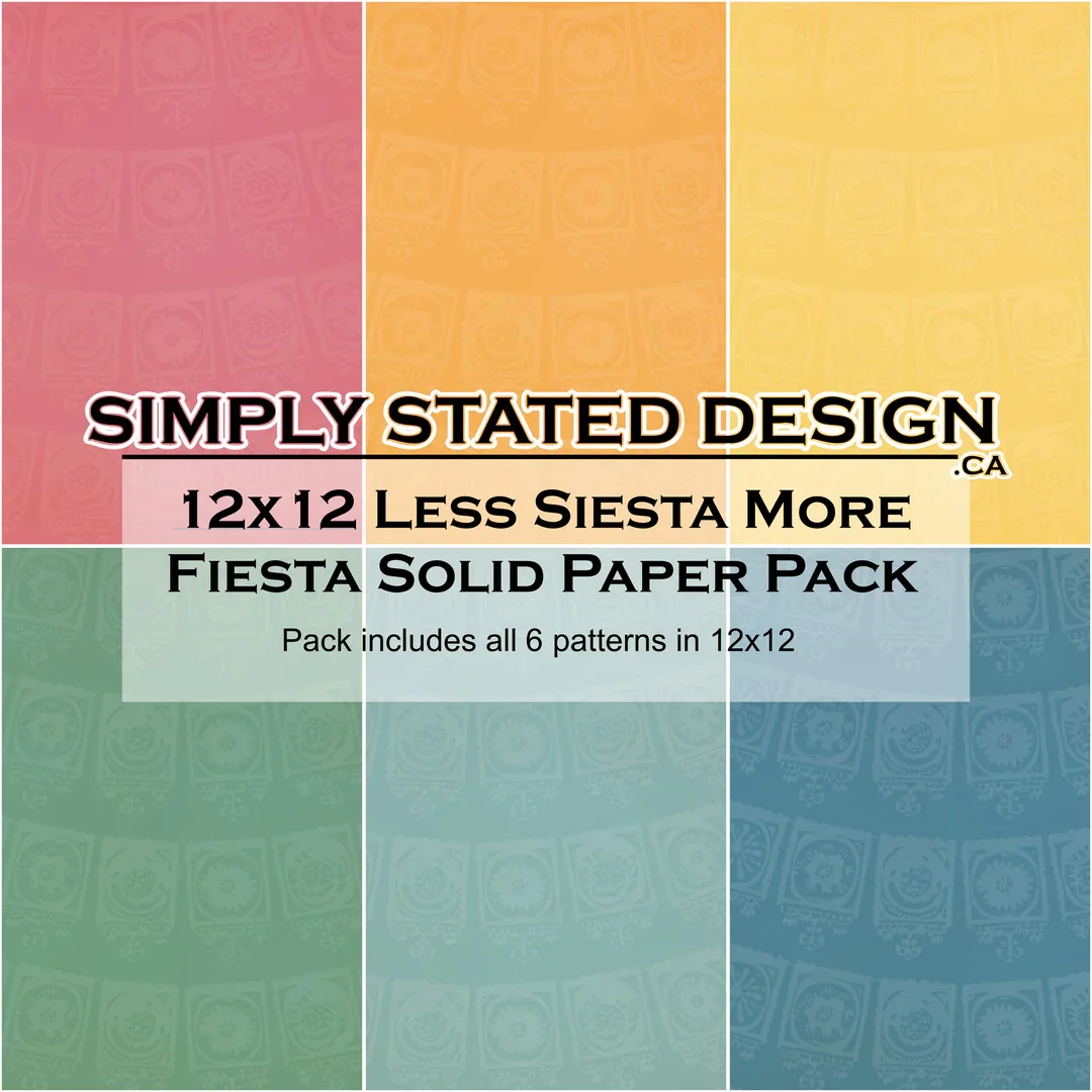Less Siesta More Fiesta 12 x 12 Solid Paper Pack