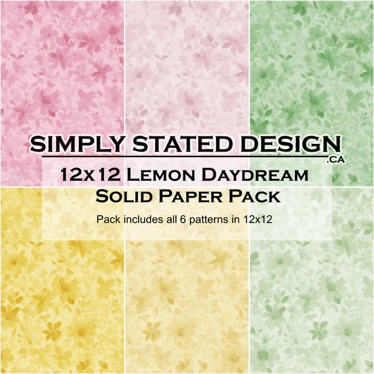 Simply Stated Design - Lemon Daydream Solid Paper collection 12 x 12