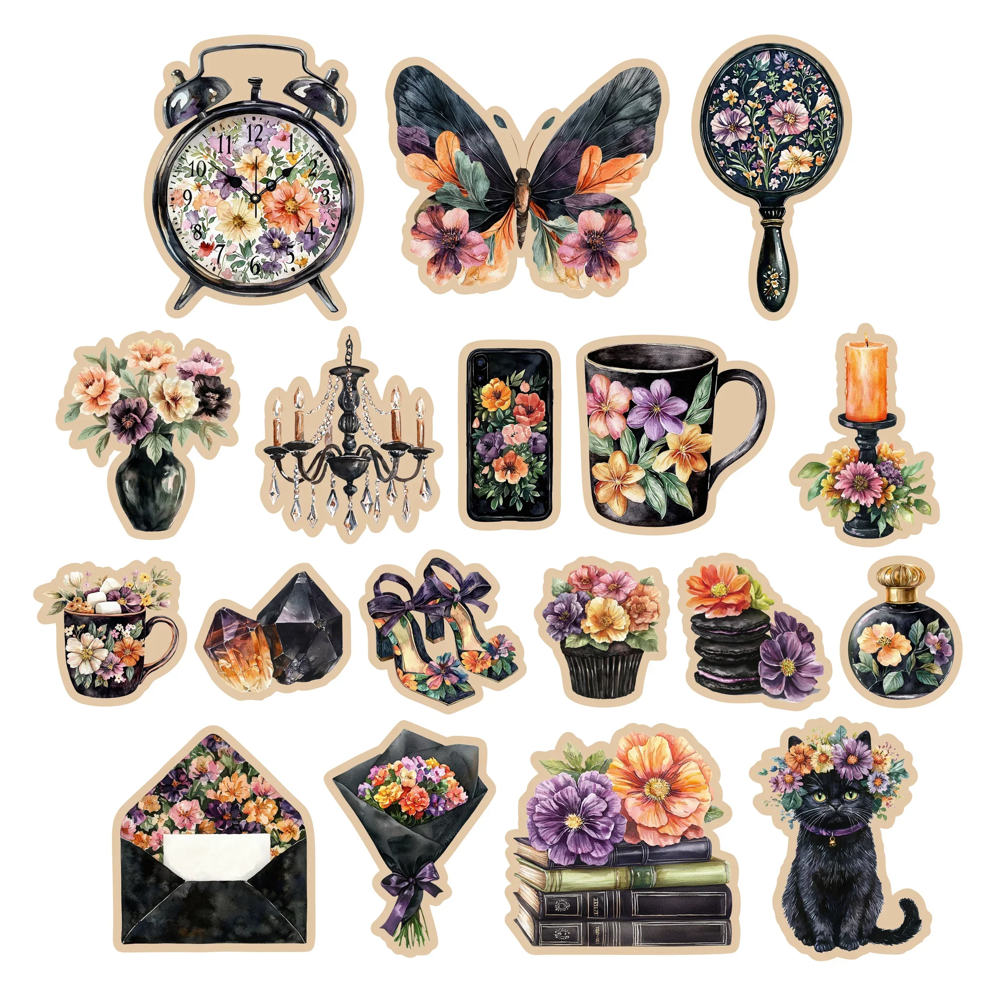 Simply Stated Design-Dark Blooms Elements Ephemera