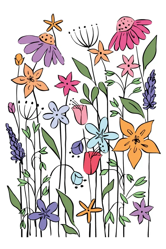 LDRS - Never Ending Wildflowers 4 x 6 Stamp Set and Stencil Set