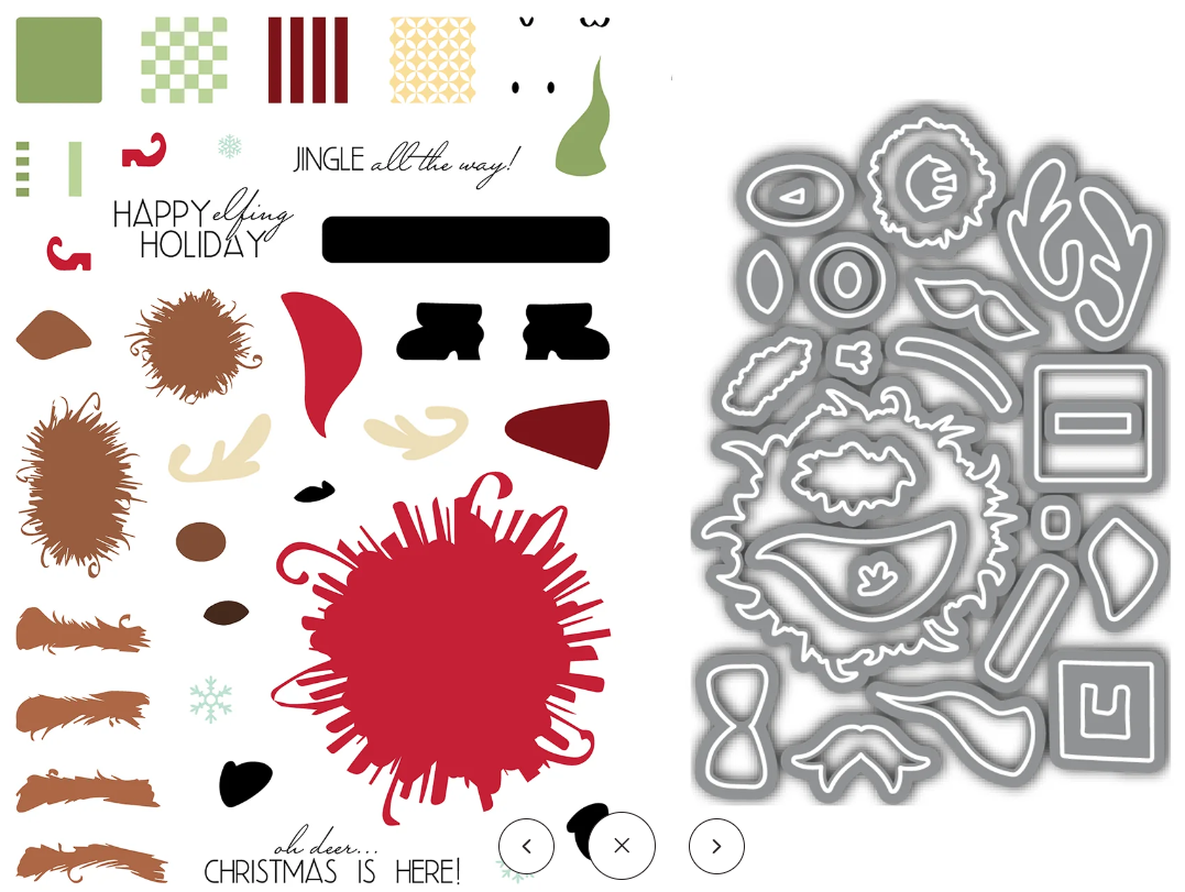 LDRS - Fuzzy Wuzzies Happy Elfing Holiday Stamps and Coordinating Dies