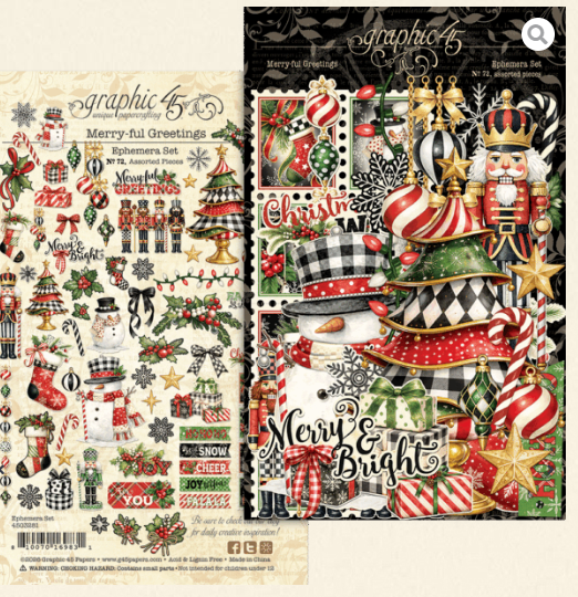 Graphic 45 - Merry-ful Greetings Ephemera Set