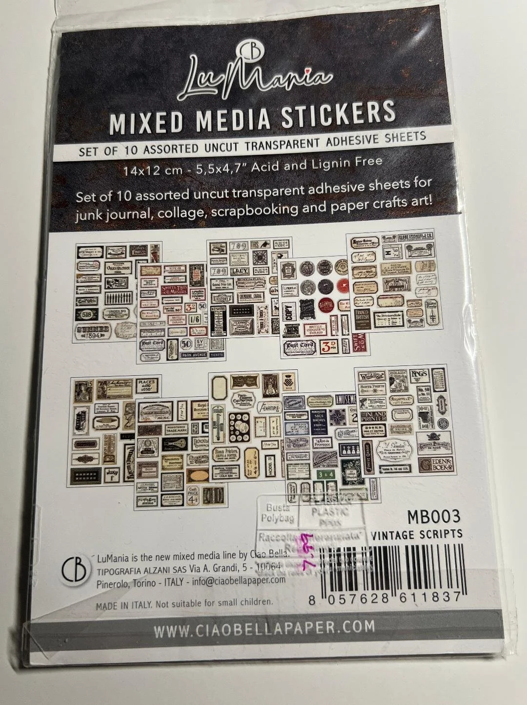 ciao-bella-mixed-media-stickers-vintage-scripts #2.jpg