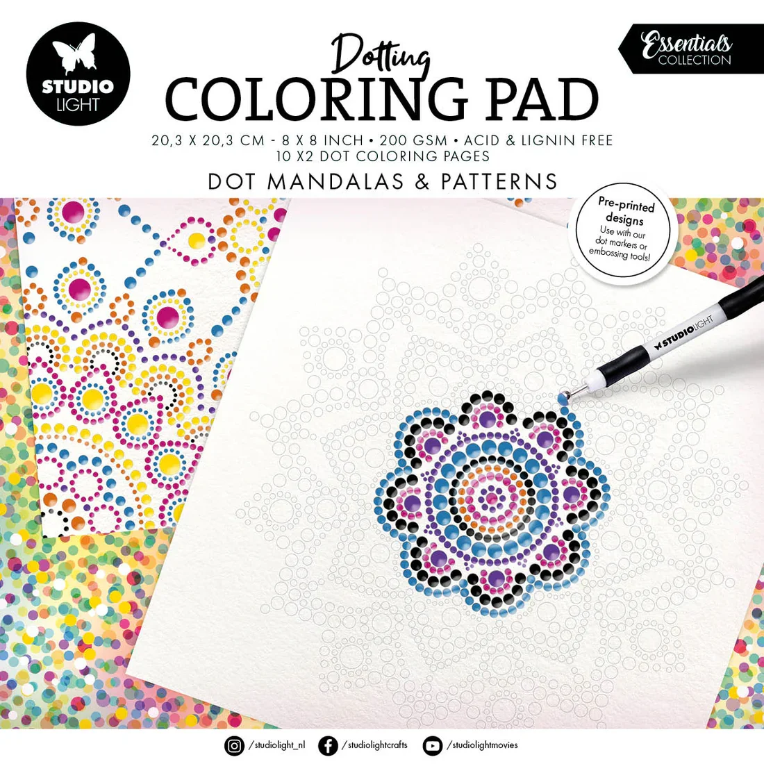 Studio Light - Dot Mandalas & Patterns Coloring Pages