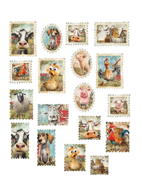 Simply Stated Design- Funny Farm Stamps Ephemera