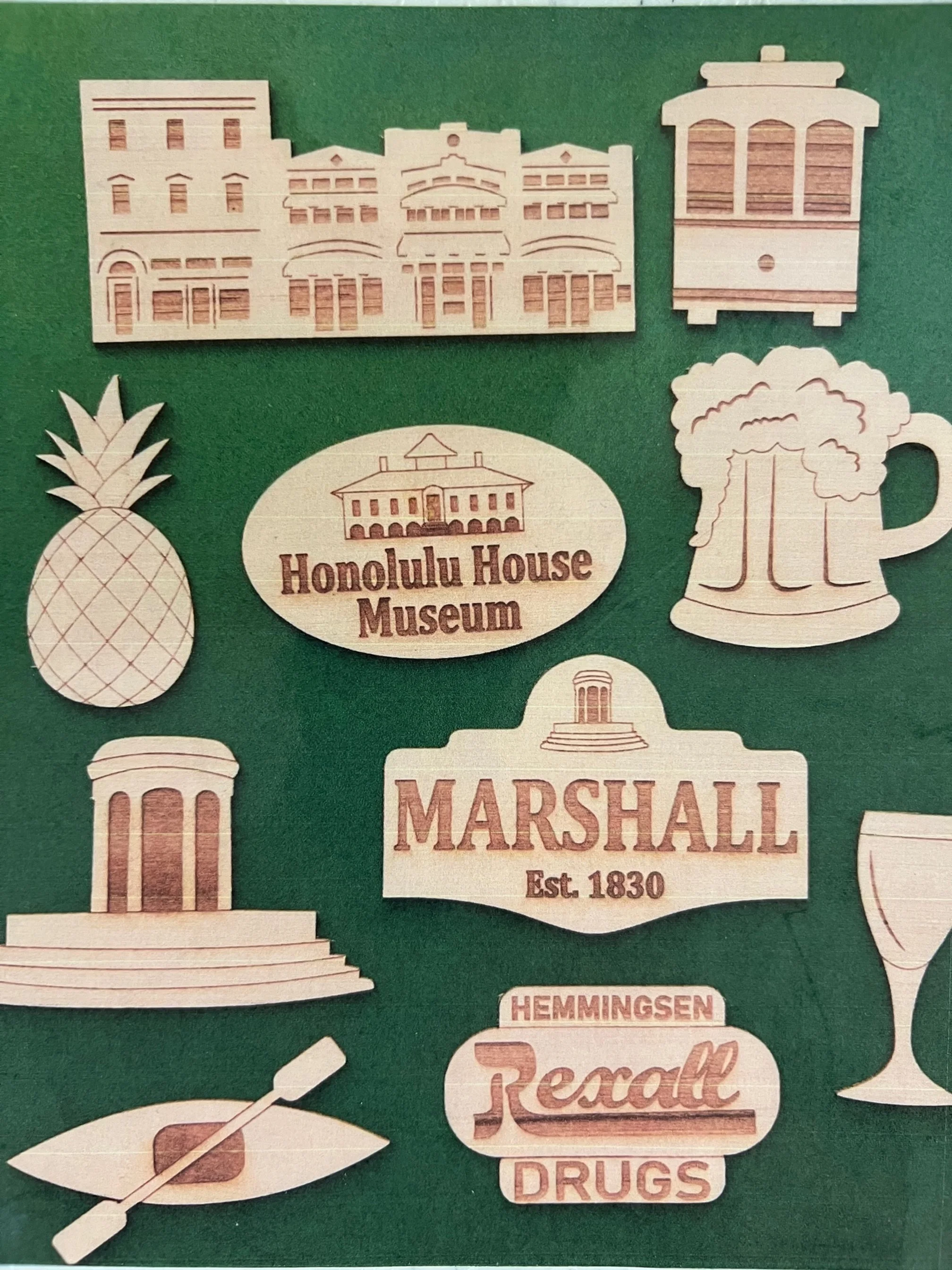 Wood Veneer Marshall Pieces