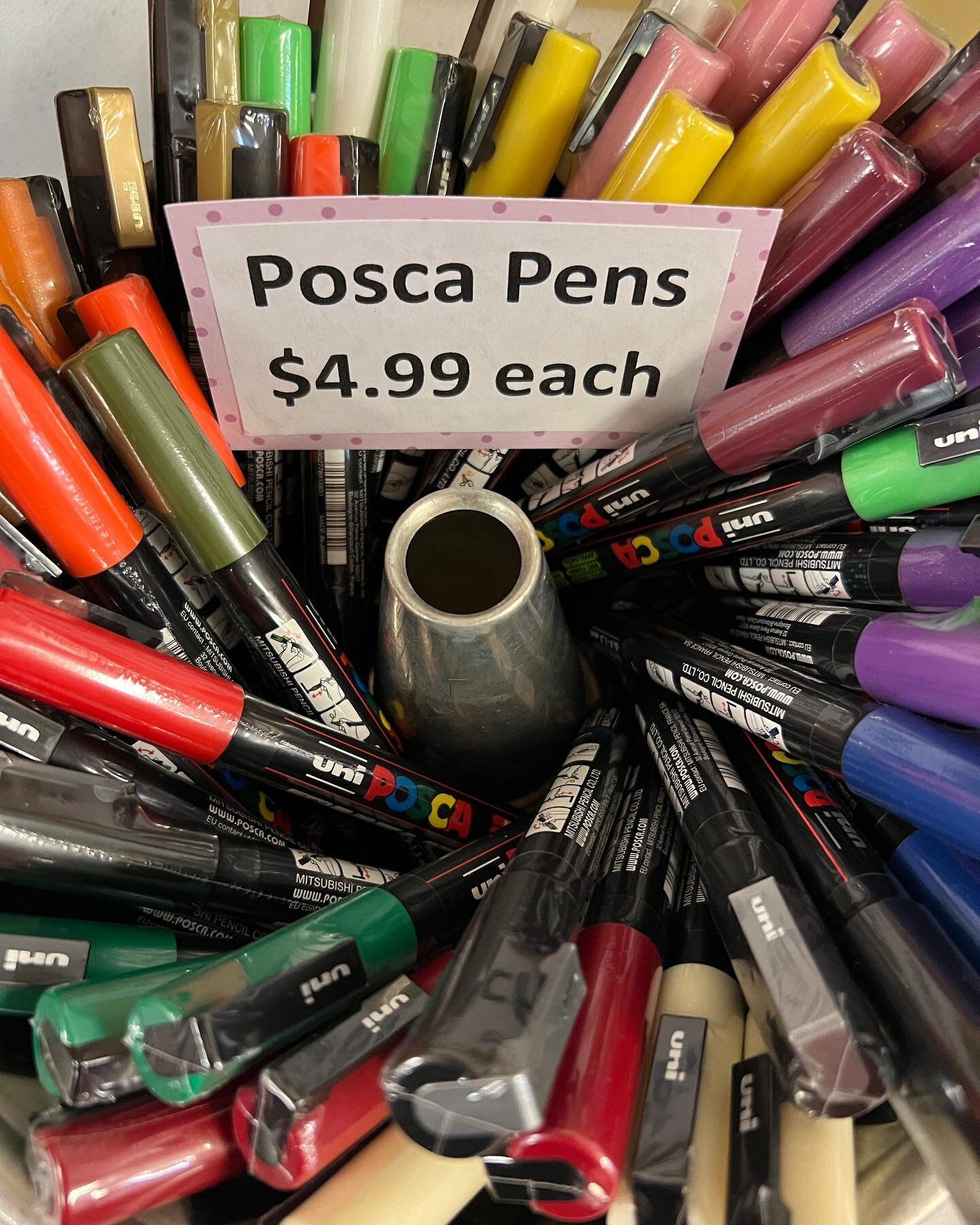 Everyone loves Posca pens and we have them in stock. Grab a few colors today! #posca #paperandimarshall