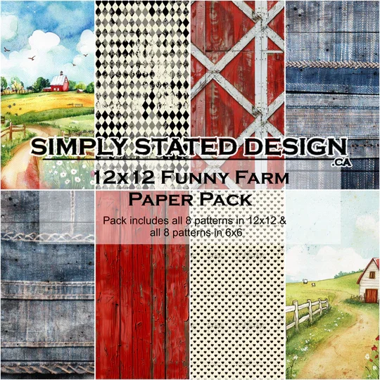 Simply Stated Design - Funny Farm 12 x 12 and 6 x6 Paper Pack