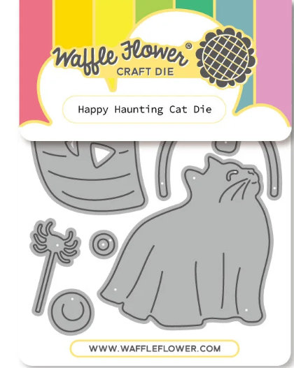 Waffle Flower Crafts- Happy Haunting Cat Die