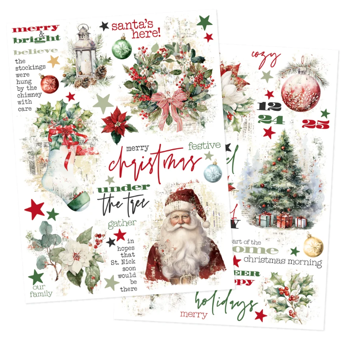 Spellbinders - Simple Stories Simple Vintage Old-Fashioned Christmas Rub-On Transfers