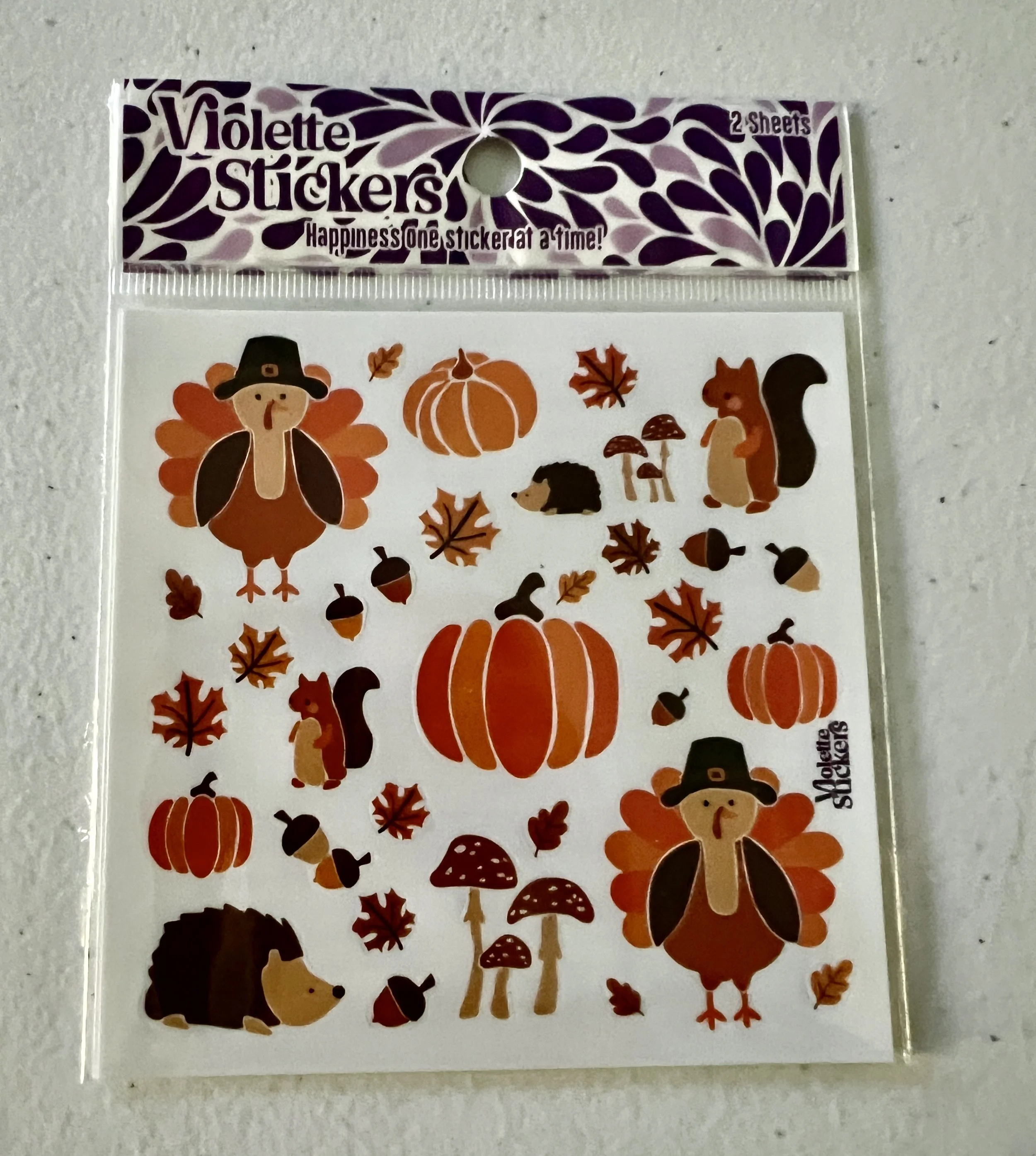Violette Stickers - Thanksgiving Stickers - Turkeys and Punpkins