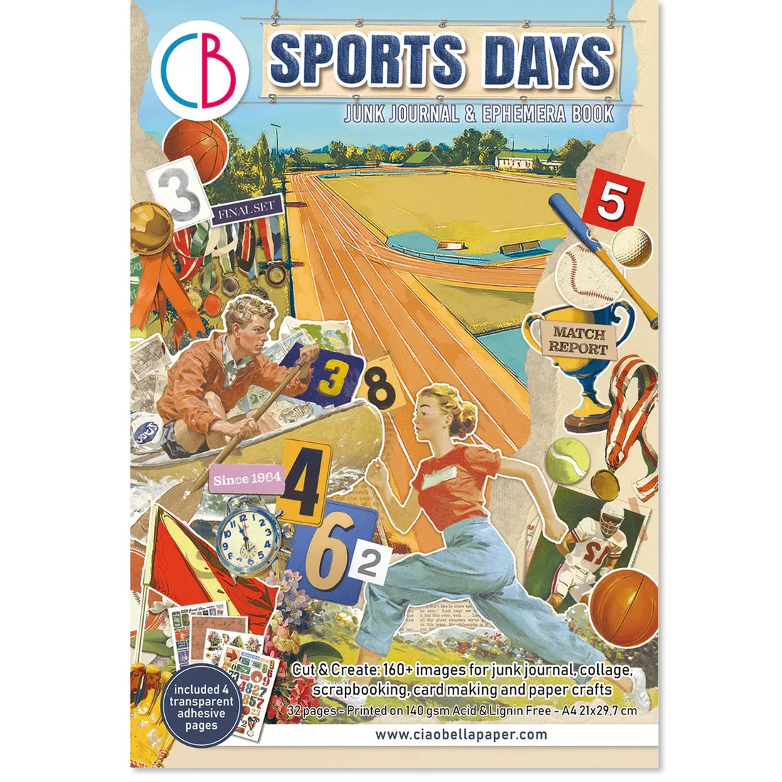 Ciao Bella - Sports Days Junk Journal & Ephemera Book A4 32/page