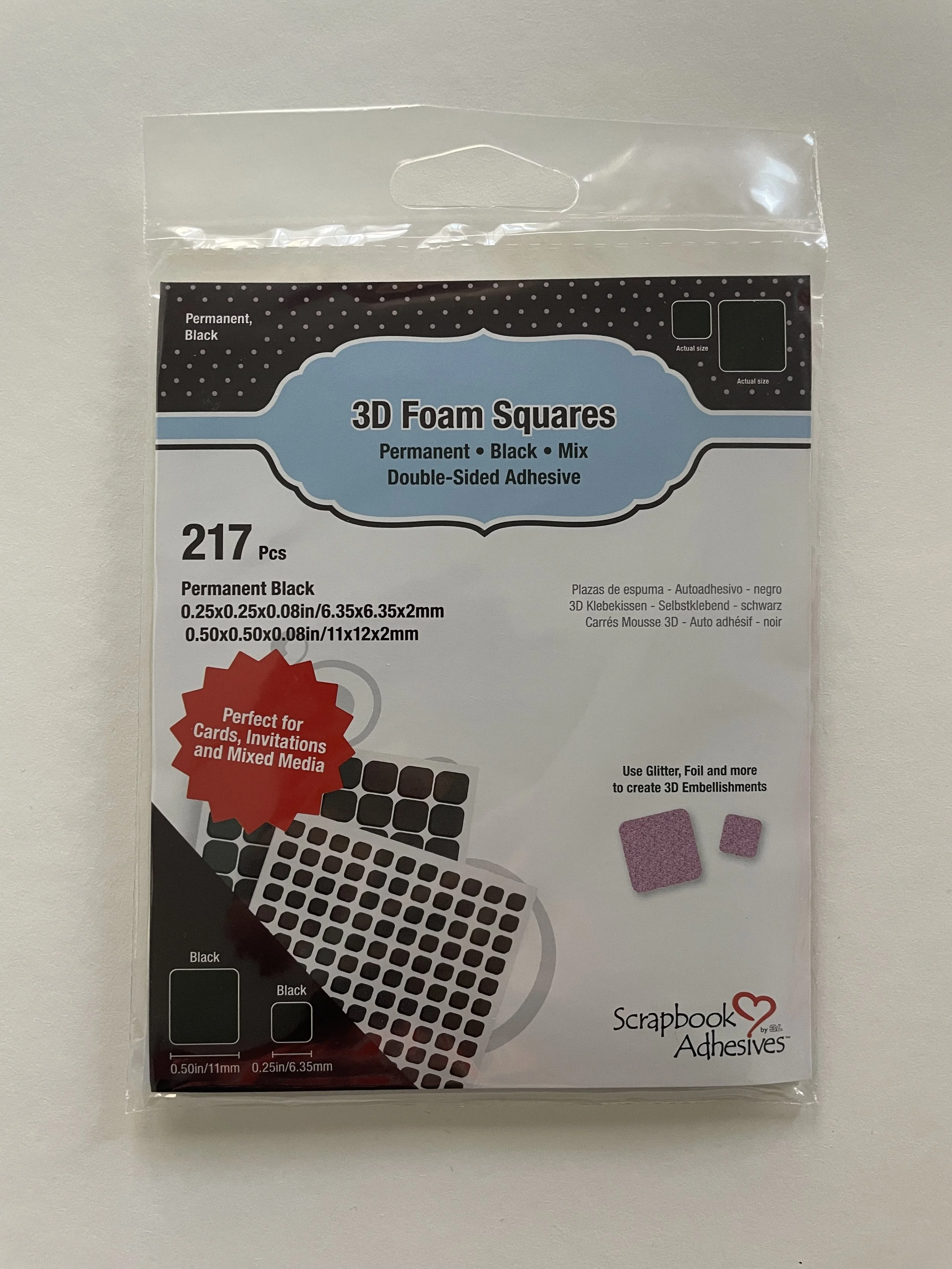 Scrapbook Adhesives – 3D Foam Squares (Black)