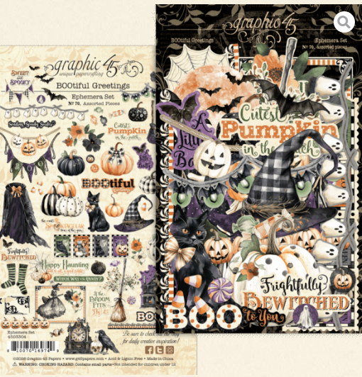 Graphic 45 - Bootiful Greetings Ephemera Set