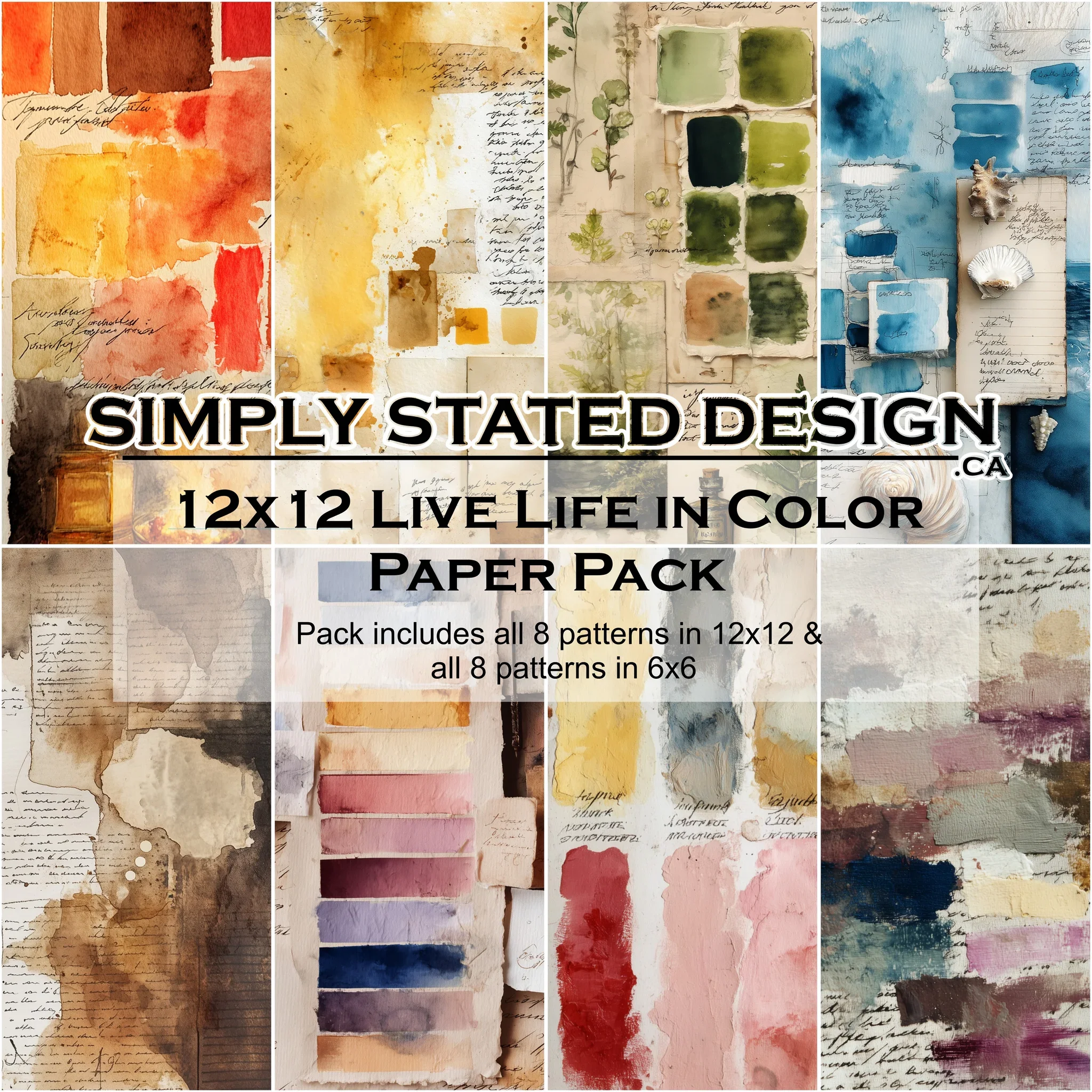 Simply Stated Design-Live Life in Color Brushes Ephemera