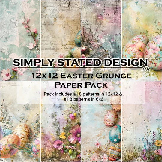 Simply Stated Design - Easter Grunge 12 x 12 and 6 x 6 Paper Pack