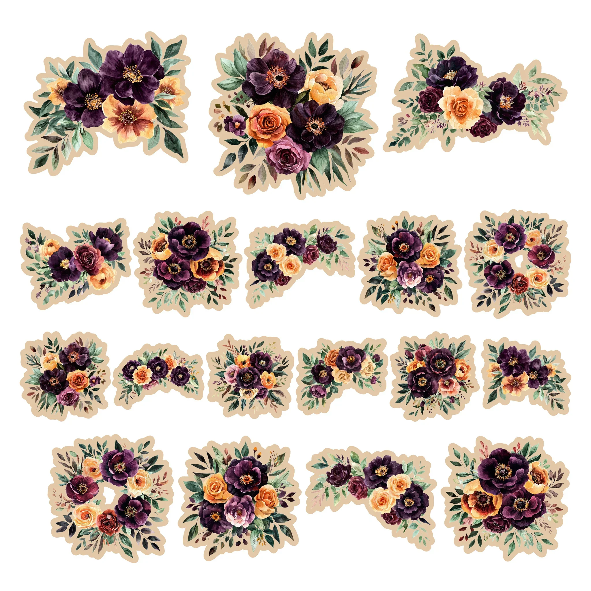 Simply Stated Design-Dark Blooms Floral Ephemera