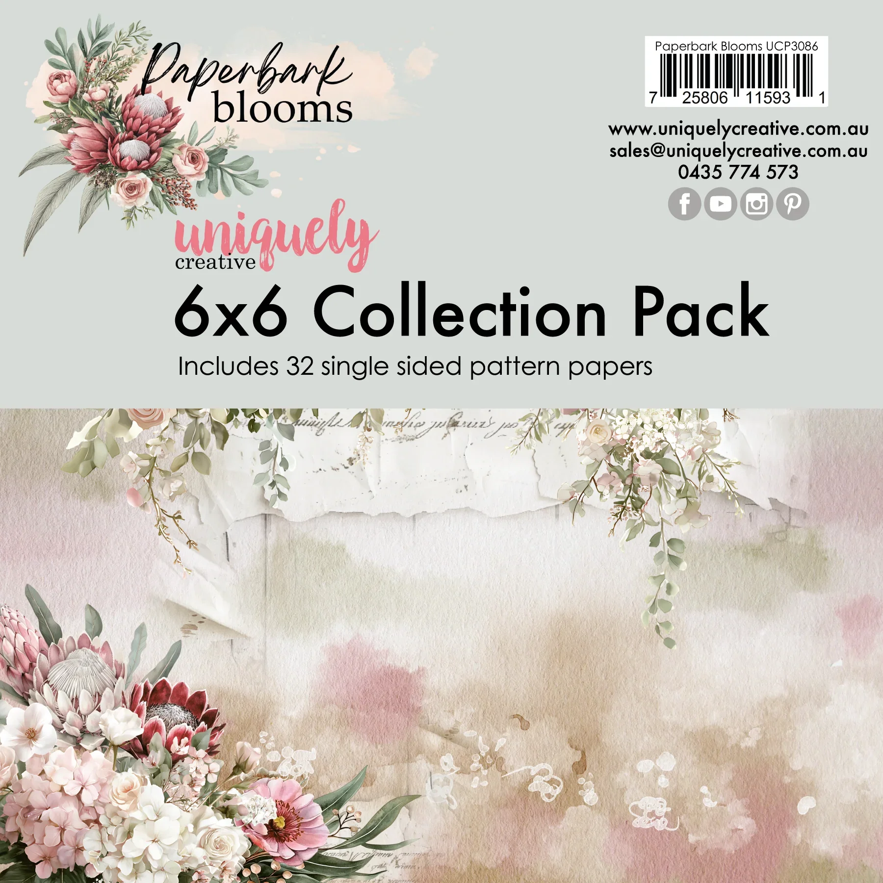 Uniquely Creative - Paperbark Blooms 6 x 6 Collection Pack