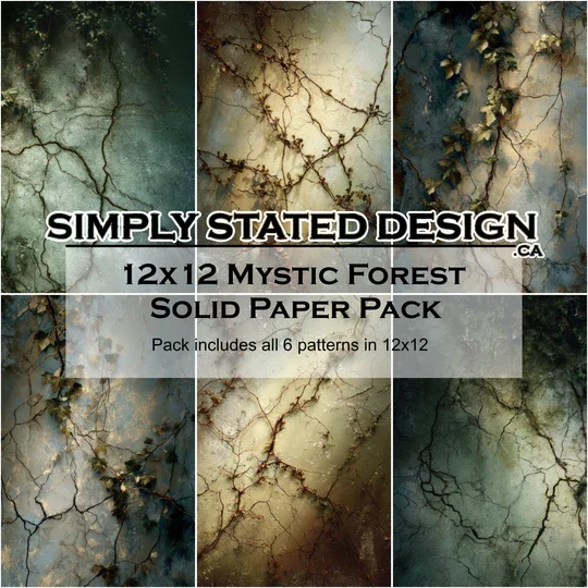 Simply Stated Design-Mystic Forest Solid 12 x 12 Paper Pack
