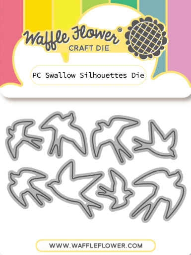 Waffle Flower Crafts - Postage Collage Swallow Silhouettes Die Set