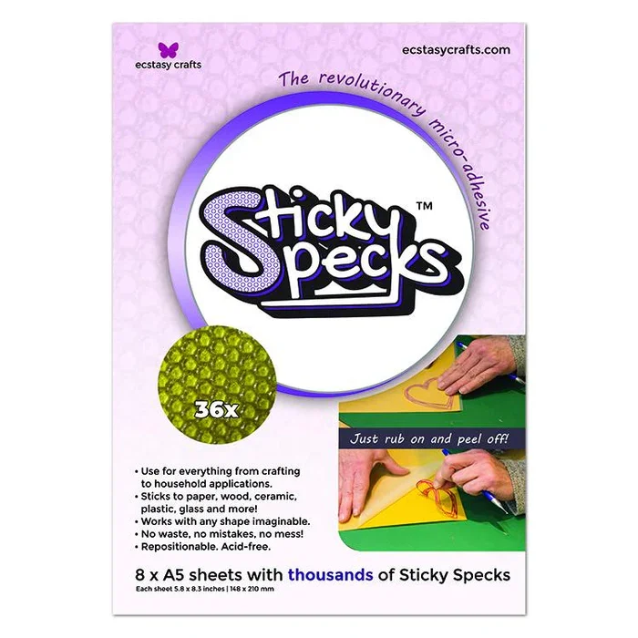 Sticky Specks Micro Adhesive 8 A5 Sheets by Ecstasy Crafts