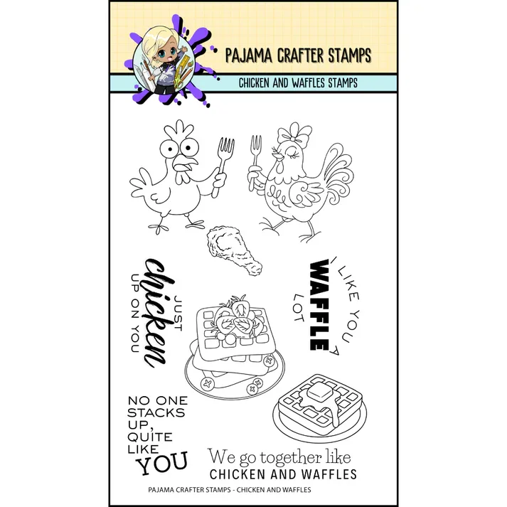 Pajama Crafter Stamps - Chicken and Waffles Stamp Set