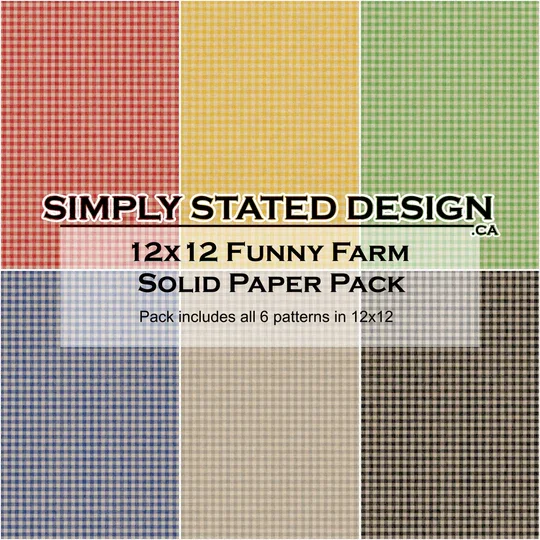Simply Stated Design -  Solid Funny Farm 12 x 12 Paper Pack
