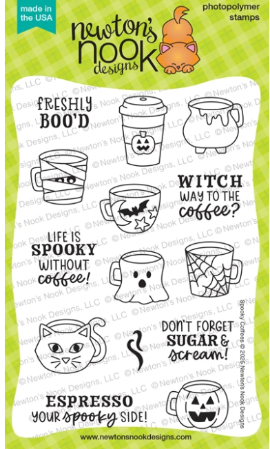 Newton's Nook - Spooky Coffees Stamp and Die Set