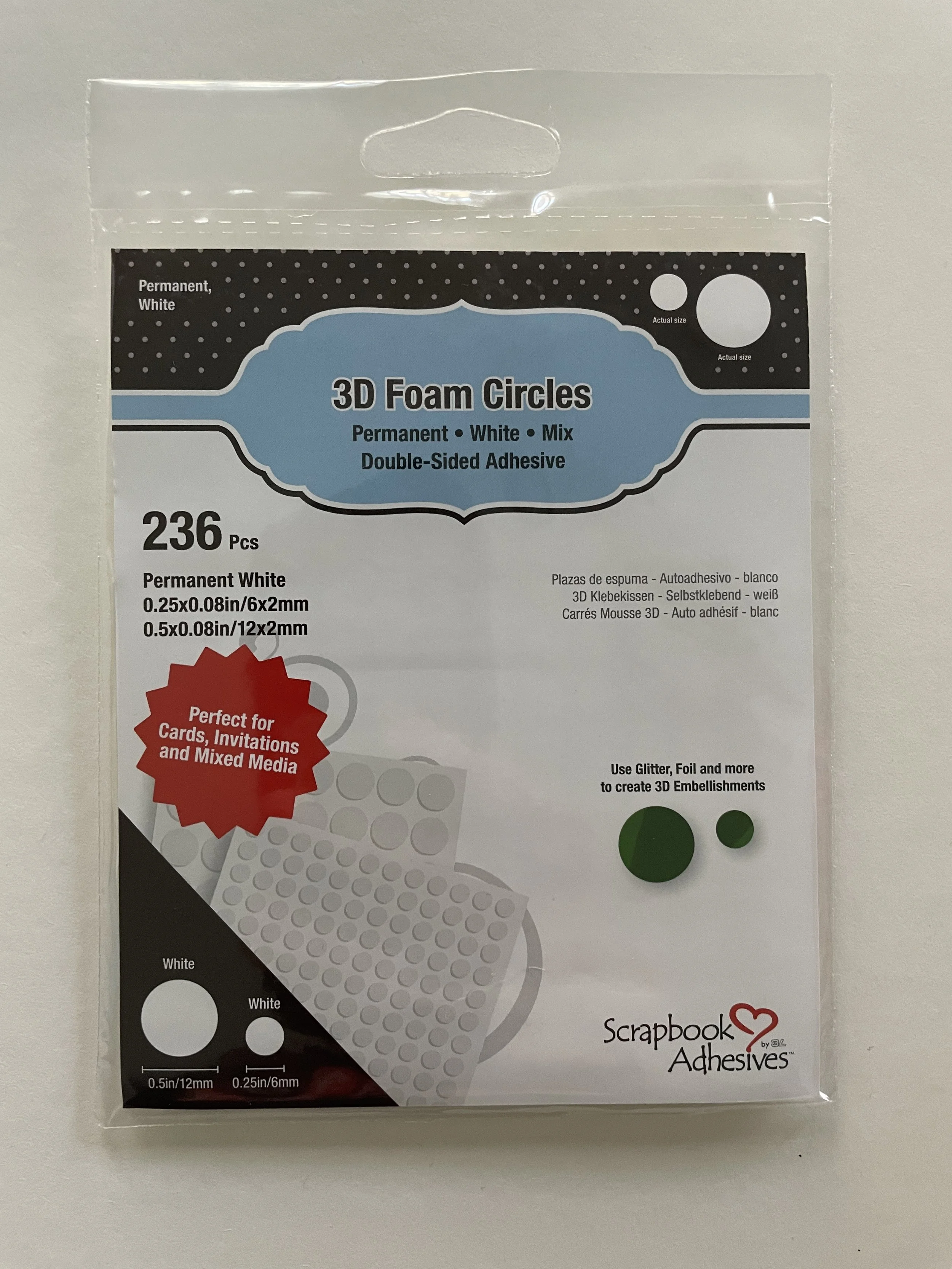 Scrapbook Adhesives – 3D Foam Circles (White)