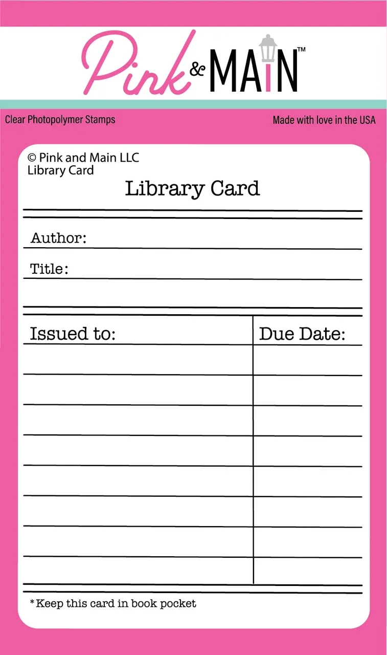 Pink & Main - Library Card and Library Card Dies