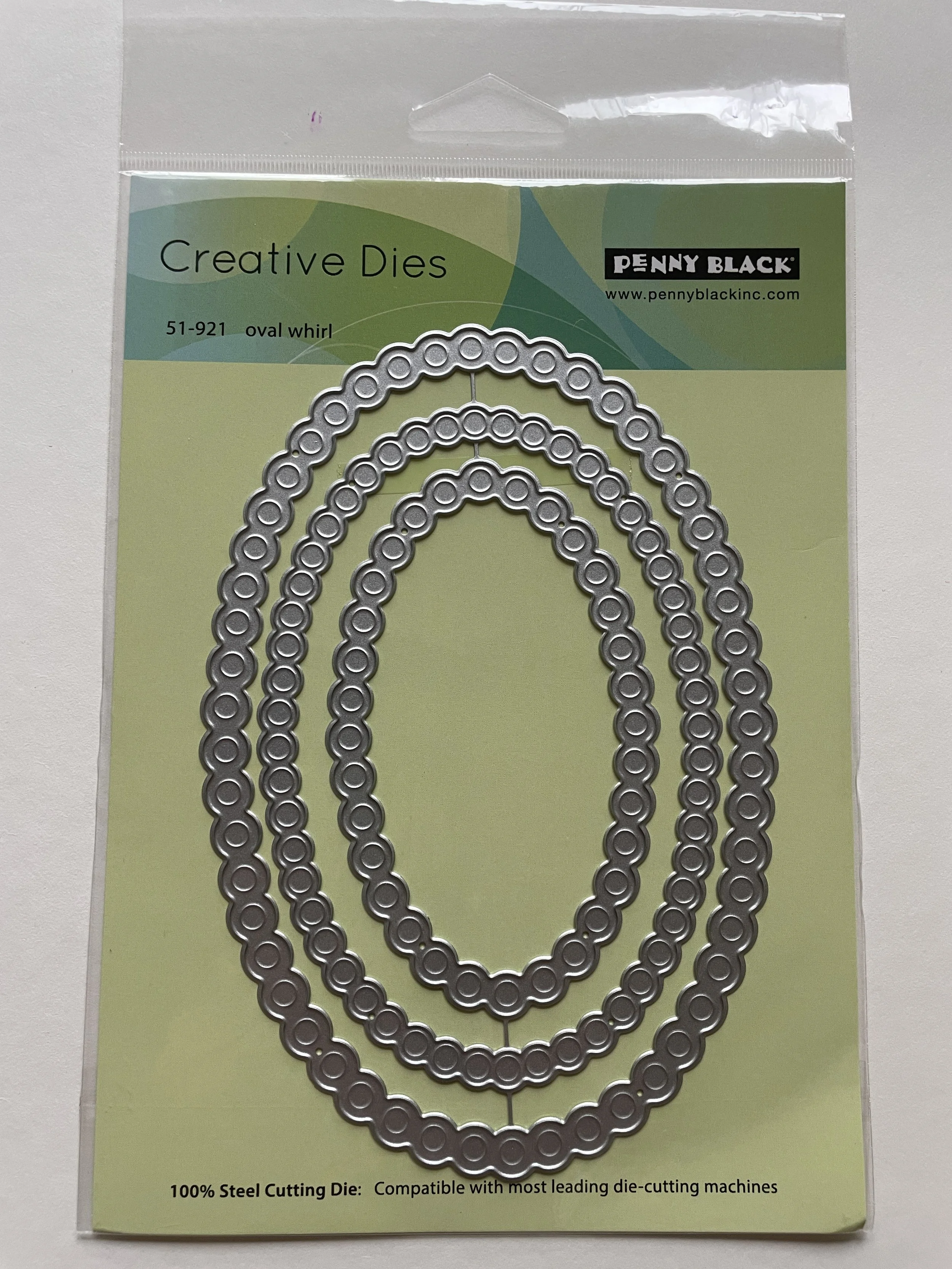 Penny Black Oval Whirl