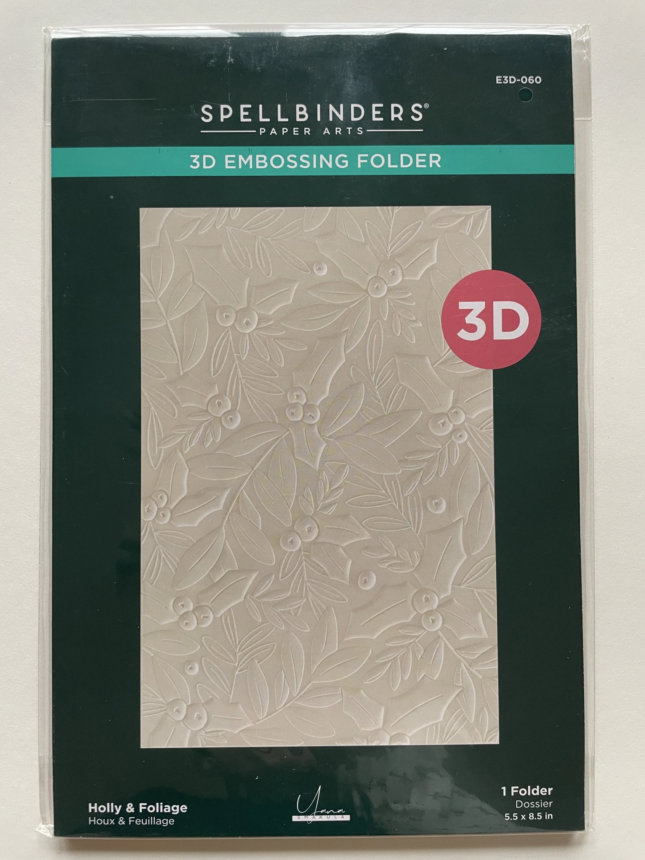 Spellbinders Holly & Foliage 3D Embossing Folder