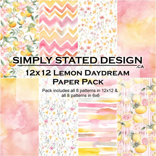 Simply Stated Design - Lemon Daydream 12 x 12 and 6 x 6 Paper Pack