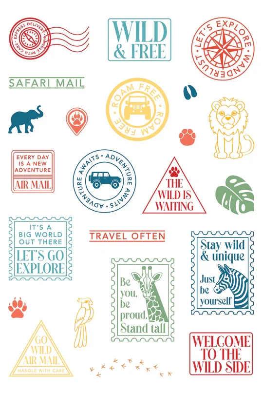 LDRS - SafariPostage Collage 4 x 6 Stamps