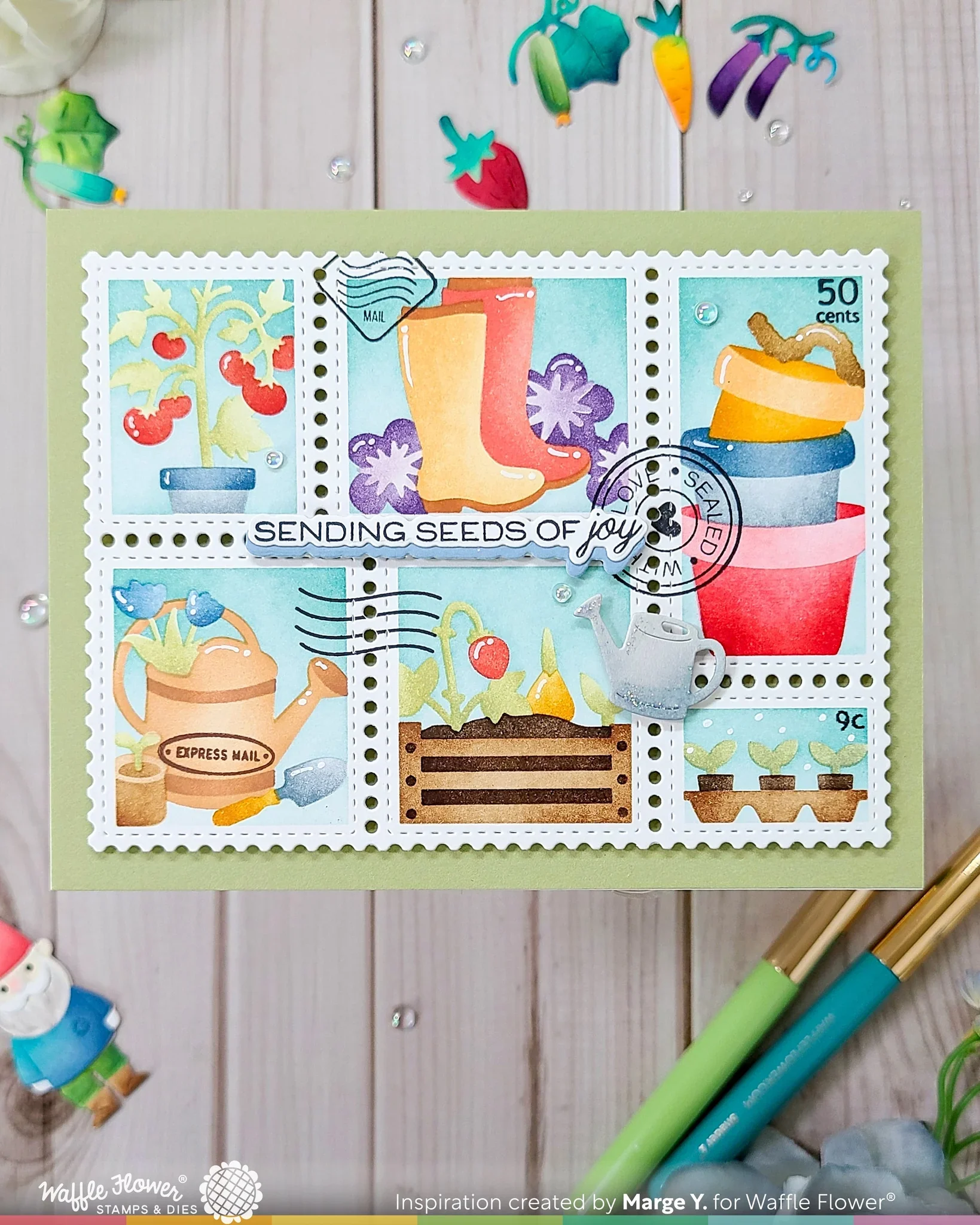 waffle-flower-crafts-postage-collage-gardening-stencil #3.webp