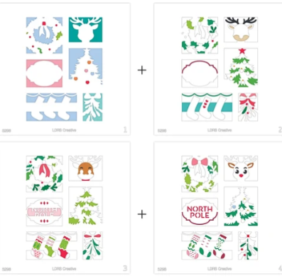 LDRS - Tis The Season Postage Collage Layering Stencils