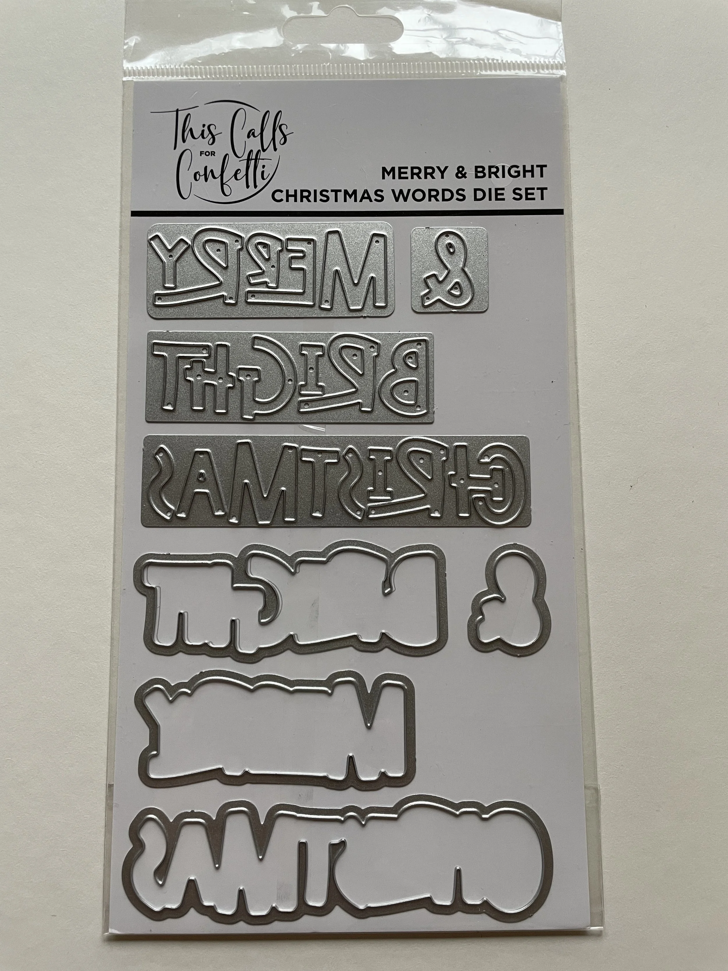 This Calls for Confetti Merry & Bright Christmas Words Die Set