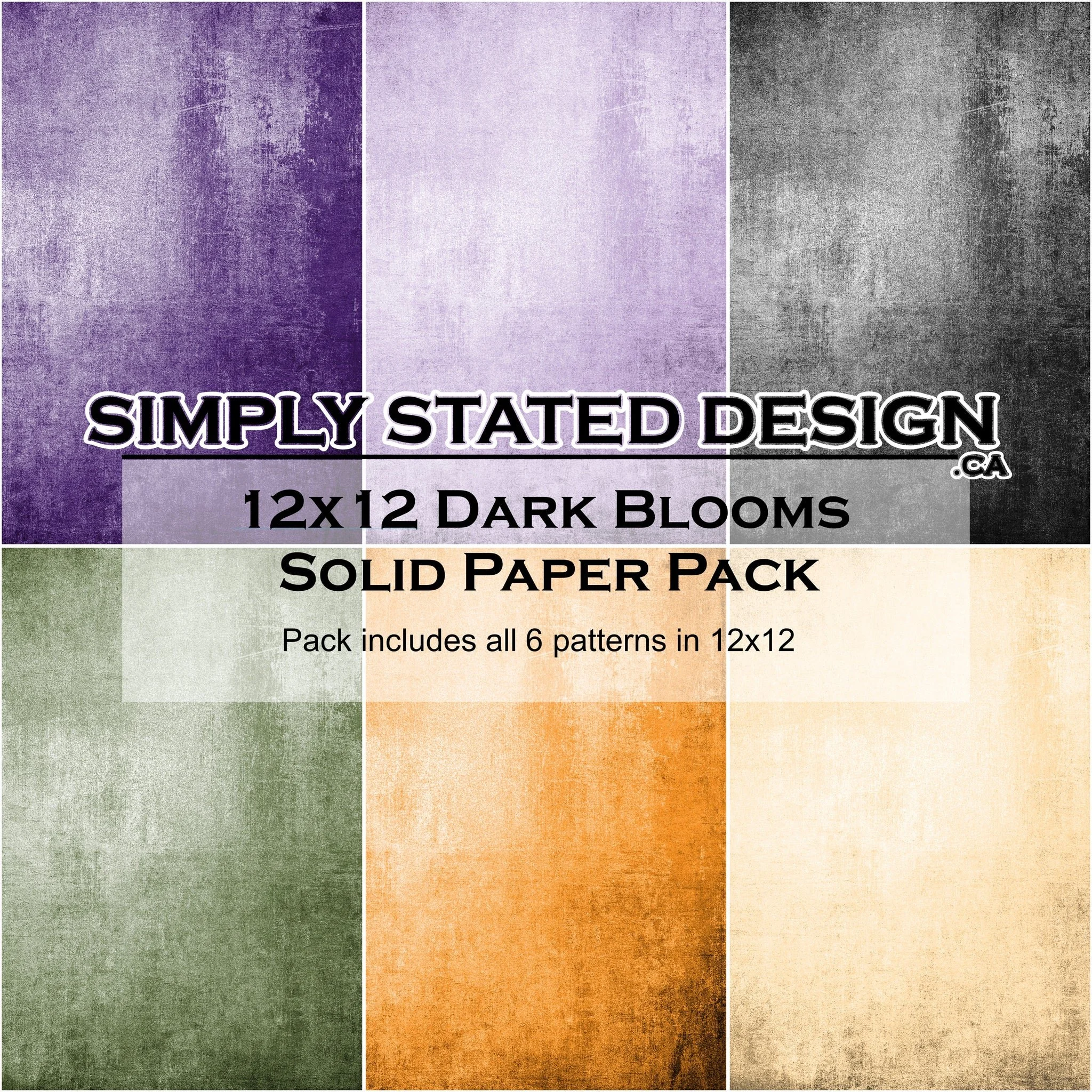 Simply Stated Design-Dark Blooms Solid Paper Pack