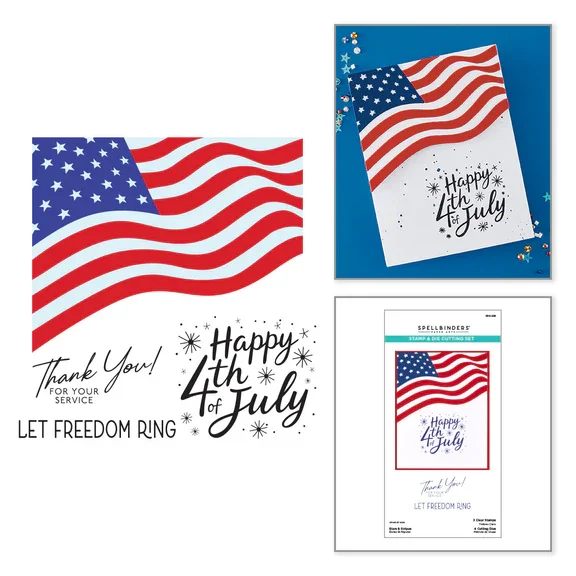 Spellbinders Stars & Stripes Clear Stamp & Die Set