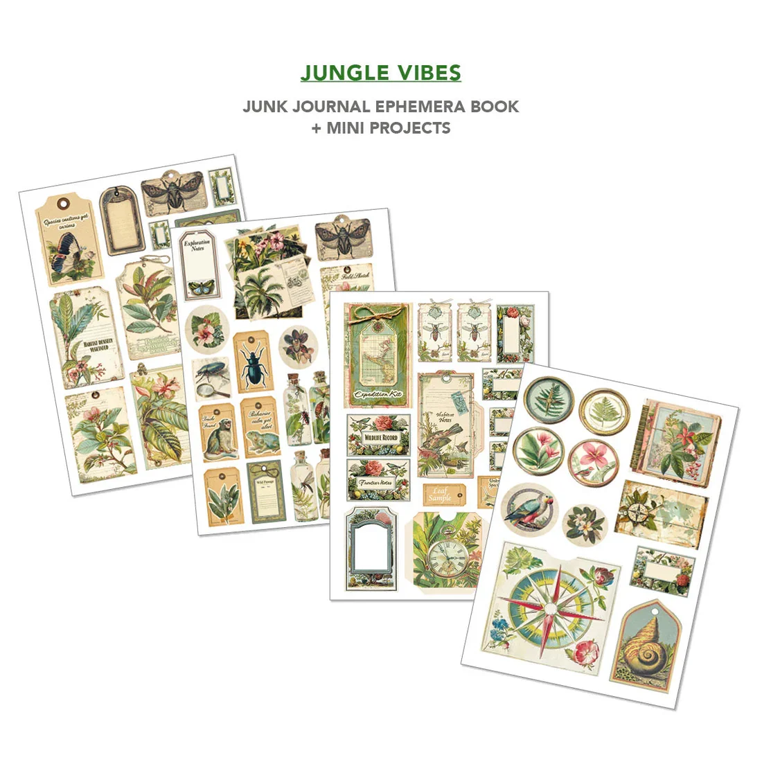 ciao-bella-jungle-vibes-junk-journal-ephemera-book-a4-32-page #2.webp