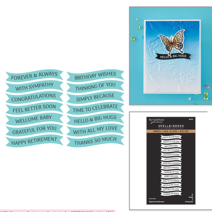 Spellbinders - Signature Sentiments Press + Foil Plate & Die Set