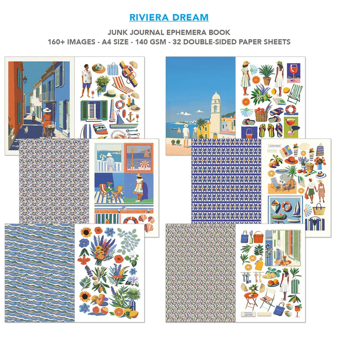 ciao-bella-riviera-dream-junk-journal-ephemera-book-a4-32-page #2.webp