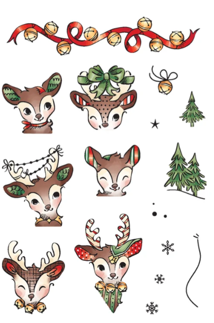 LDRS - Patchwork Reindeer Games Postage Collage Stamp and Die Set