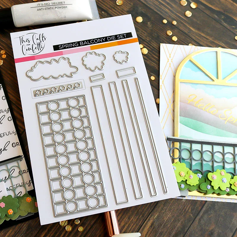 This Calls for Confetti-Spring Balcony Die Set