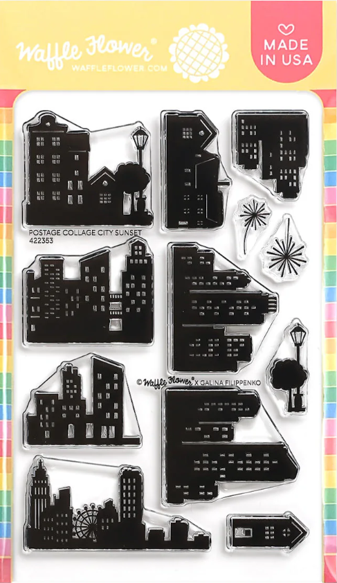 waffle-flower-crafts-postage-collage-city-sunset-stamp-set.png